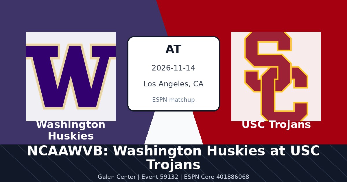 NCAAWVB: Washington Huskies at USC Trojans — sports in Los Angeles, CA