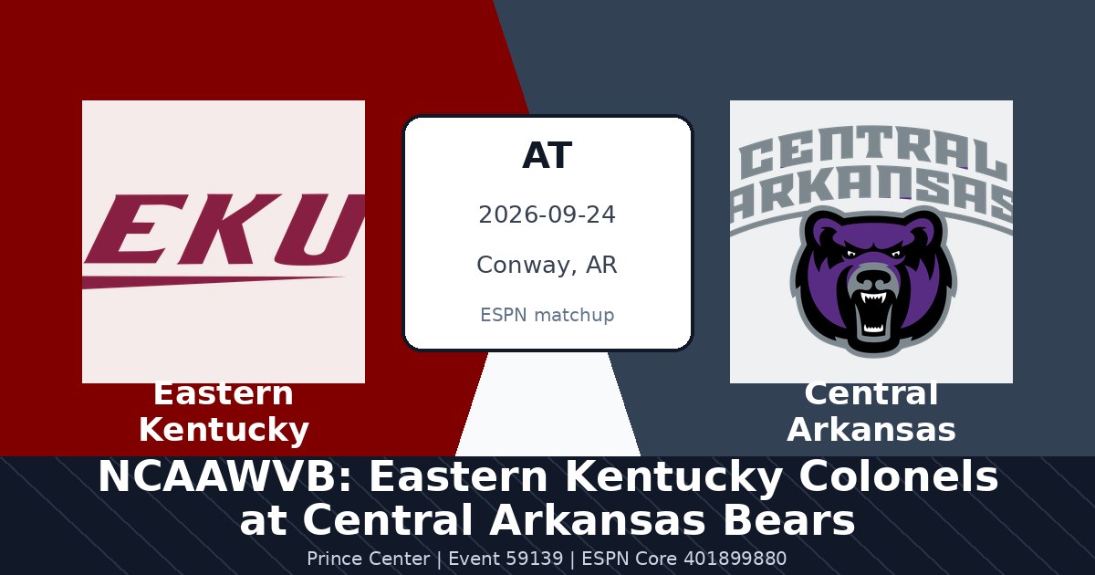NCAAWVB: Eastern Kentucky Colonels at Central Arkansas Bears photo in Conway, AR