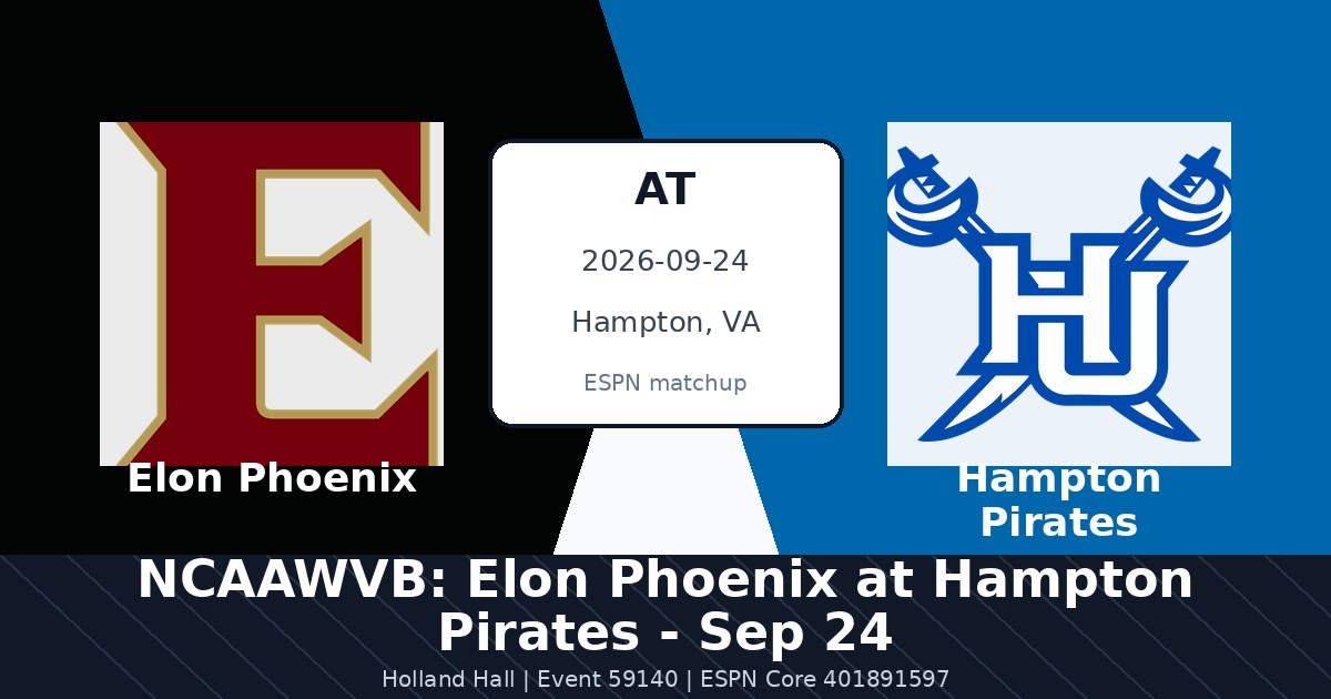 NCAAWVB: Elon Phoenix at Hampton Pirates - Sep 24 photo in Hampton, VA