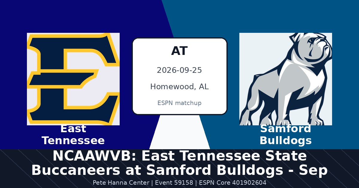 NCAAWVB: East Tennessee State Buccaneers at Samford Bulldogs - Sep 25 photo in Homewood, AL