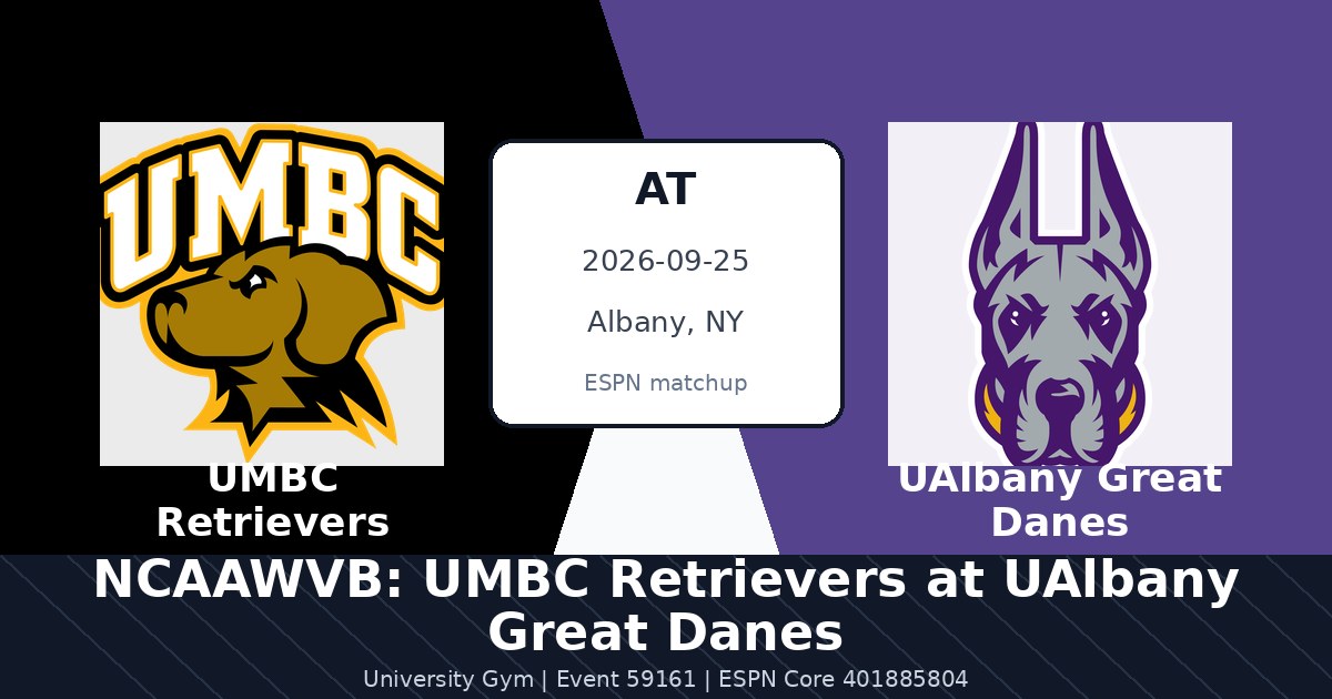 NCAAWVB: UMBC Retrievers at UAlbany Great Danes photo in Albany, NY