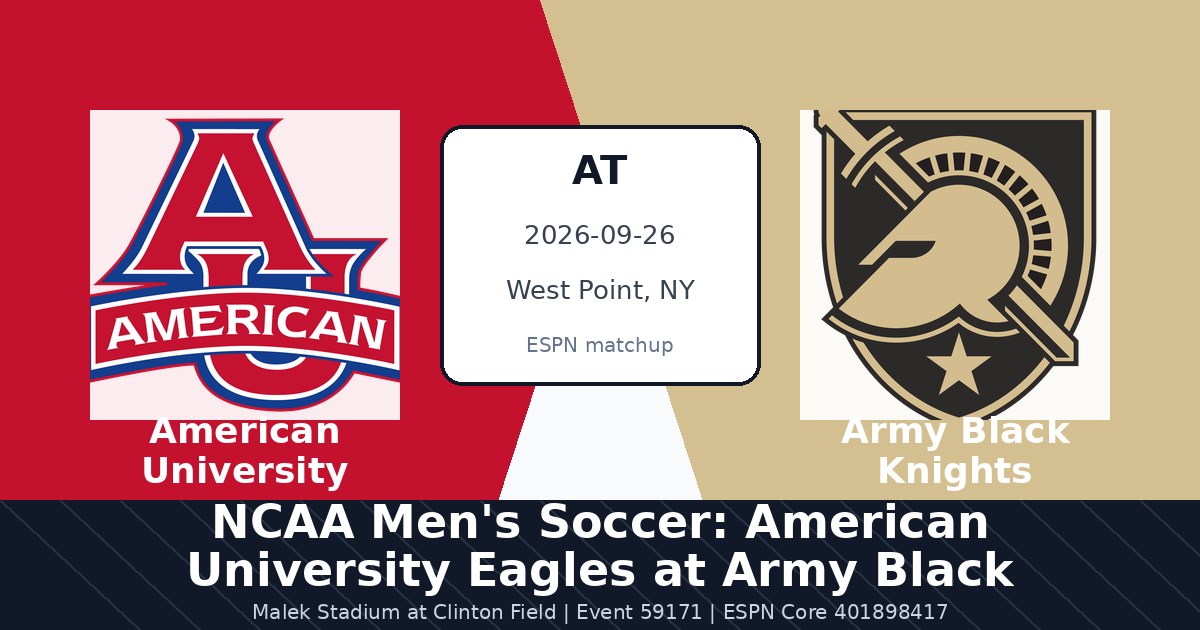 NCAA Men's Soccer: American University Eagles at Army Black Knights photo in West Point, NY