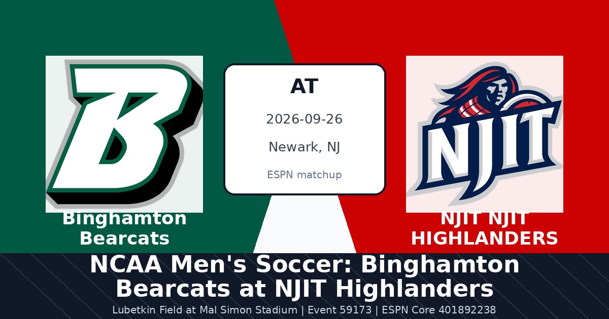 NCAA Men's Soccer: Binghamton Bearcats at NJIT Highlanders photo in Newark, NJ