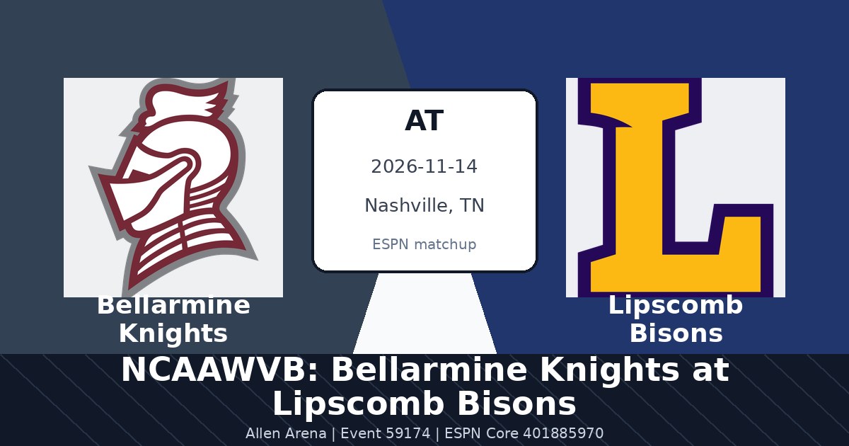 NCAAWVB: Bellarmine Knights at Lipscomb Bisons — sports in Nashville, TN
