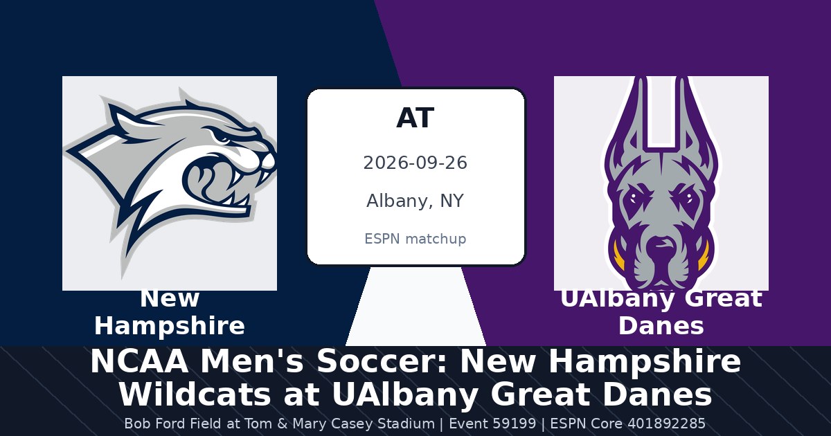 NCAA Men's Soccer: New Hampshire Wildcats at UAlbany Great Danes photo in Albany, NY
