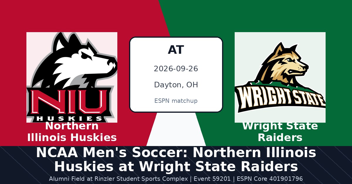 NCAA Men's Soccer: Northern Illinois Huskies at Wright State Raiders photo in Dayton, OH
