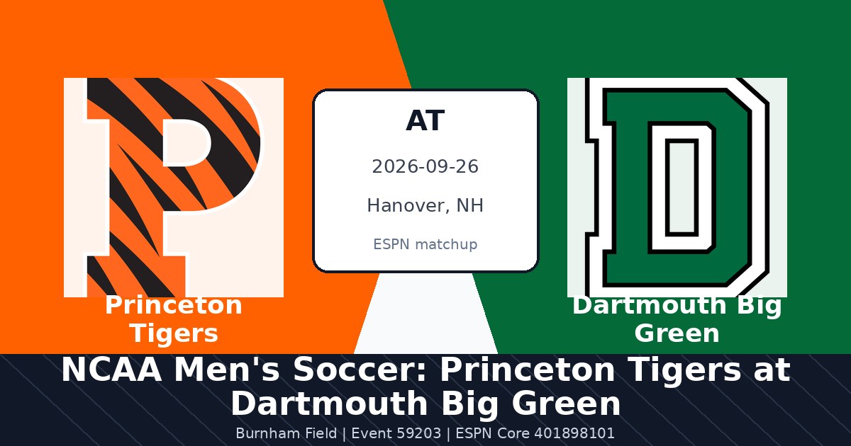 NCAA Men's Soccer: Princeton Tigers at Dartmouth Big Green photo in Hanover, NH