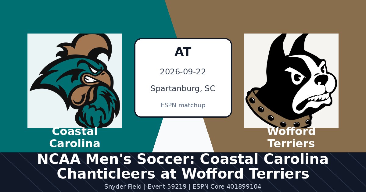 NCAA Men's Soccer: Coastal Carolina Chanticleers at Wofford Terriers photo in Spartanburg, SC