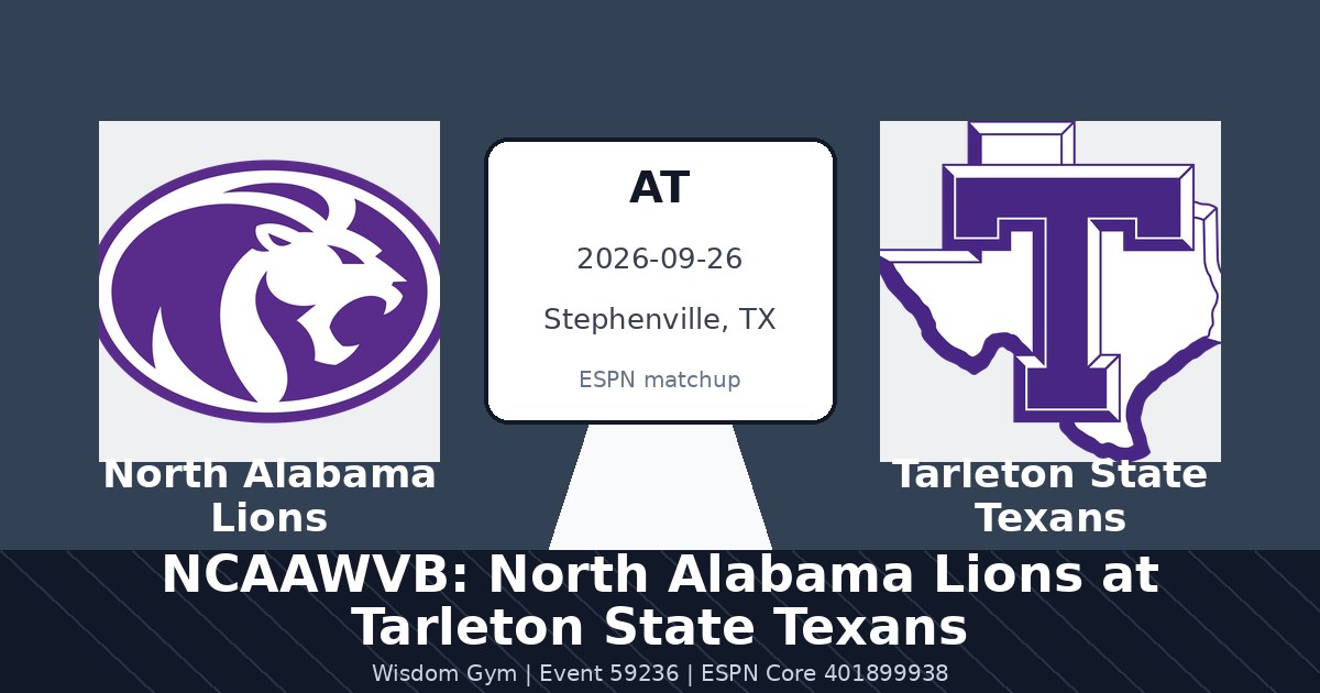 NCAAWVB: North Alabama Lions at Tarleton State Texans photo in Stephenville, TX