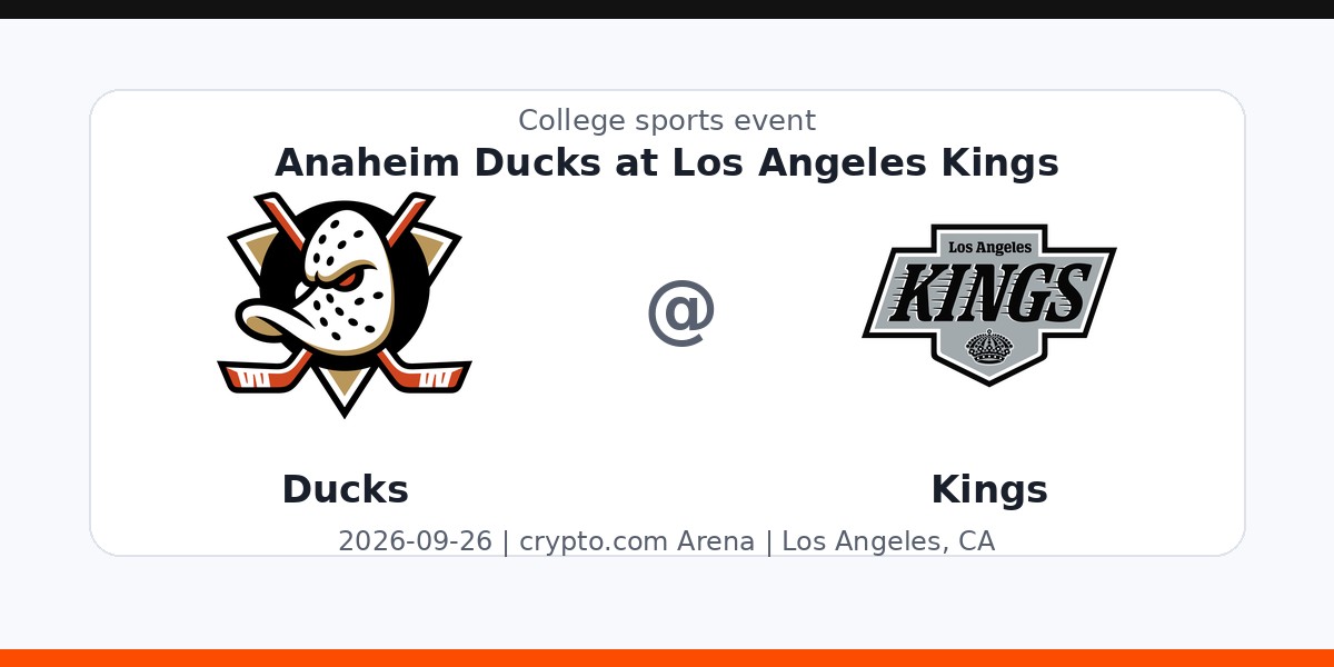 NHL: Anaheim Ducks at Los Angeles Kings — sports in Los Angeles, CA