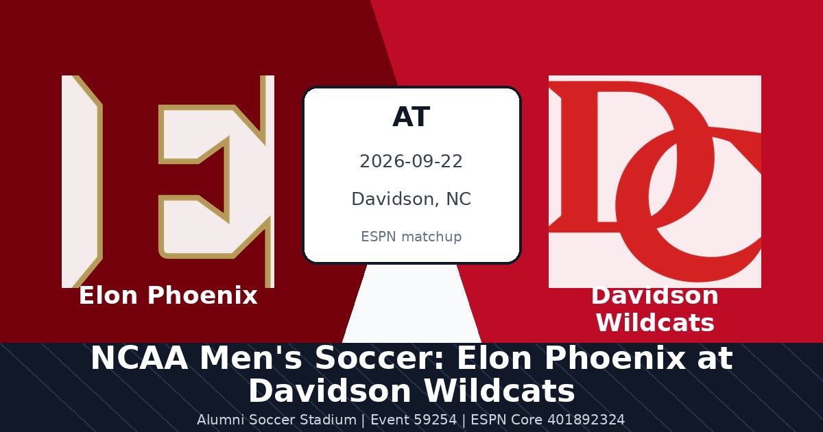 NCAA Men's Soccer: Elon Phoenix at Davidson Wildcats photo in Davidson, NC