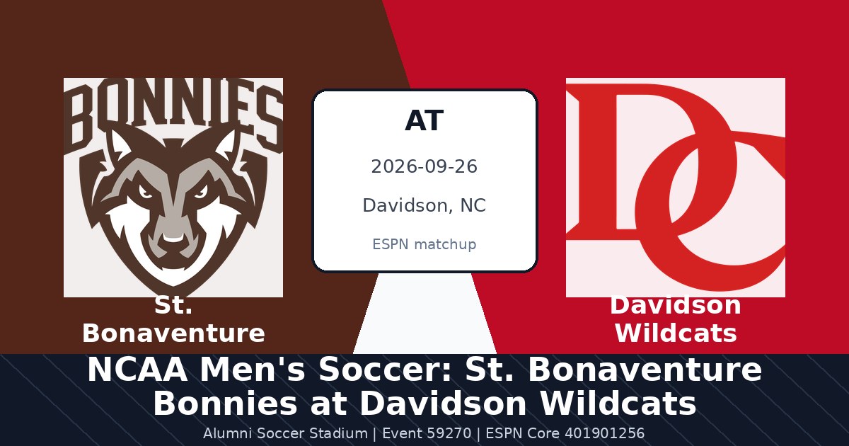NCAA Men's Soccer: St. Bonaventure Bonnies at Davidson Wildcats photo in Davidson, NC