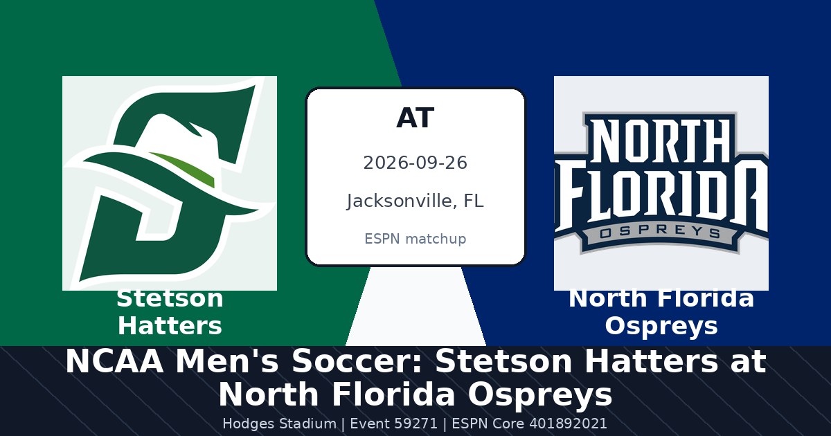 NCAA Men's Soccer: Stetson Hatters at North Florida Ospreys photo in Jacksonville, FL