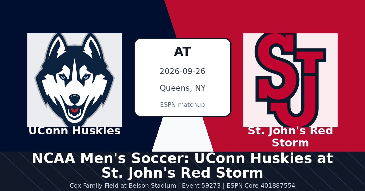 NCAA Men's Soccer: UConn Huskies at St. John's Red Storm photo in Queens, NY