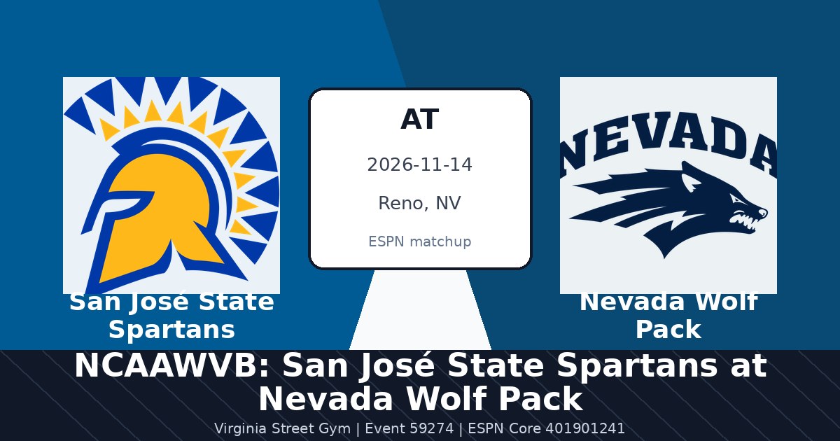 NCAAWVB: San José State Spartans at Nevada Wolf Pack photo in Reno, NV