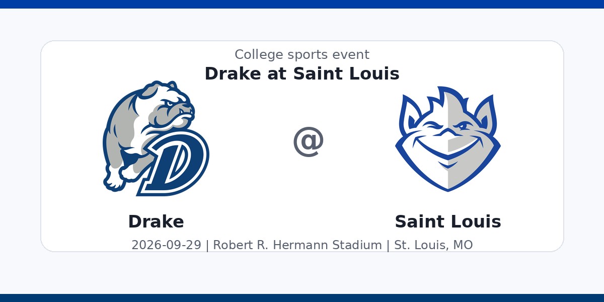 NCAA Men's Soccer: Drake Bulldogs at Saint Louis Billikens in St. Louis, MO