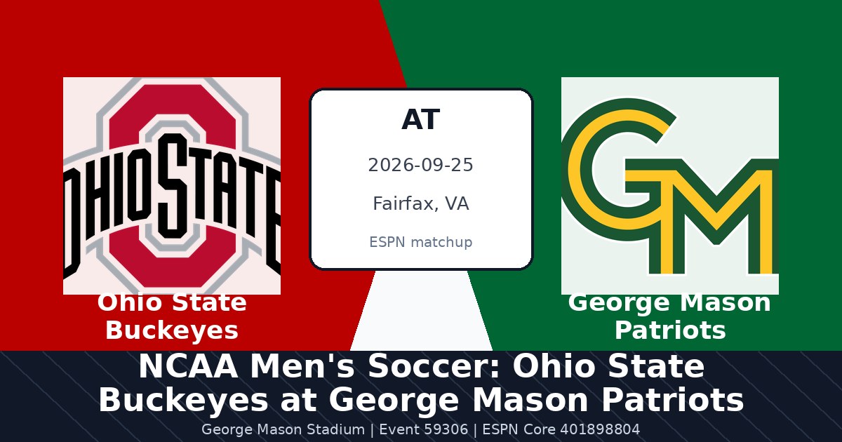 NCAA Men's Soccer: Ohio State Buckeyes at George Mason Patriots in Fairfax, VA
