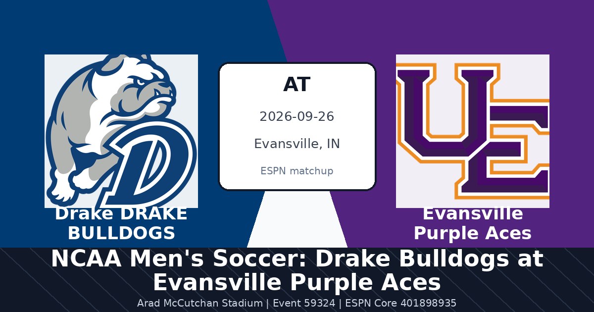 NCAA Men's Soccer: Drake Bulldogs at Evansville Purple Aces photo in Evansville, IN