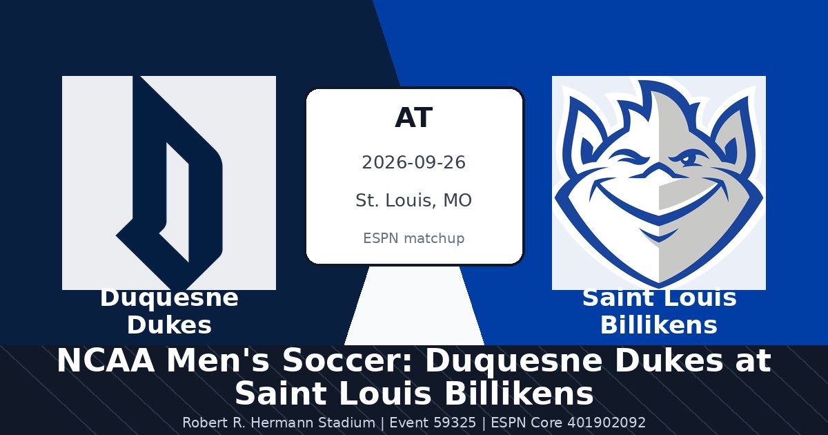 NCAA Men's Soccer: Duquesne Dukes at Saint Louis Billikens in St. Louis, MO