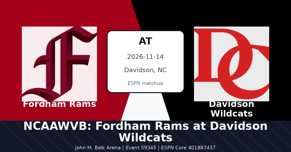 NCAAWVB: Fordham Rams at Davidson Wildcats photo in Davidson, NC