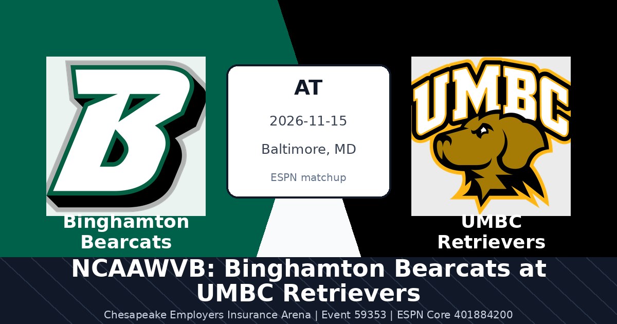 NCAAWVB: Binghamton Bearcats at UMBC Retrievers — sports in Baltimore, MD