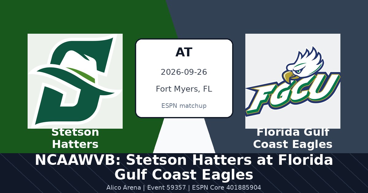 NCAAWVB: Stetson Hatters at Florida Gulf Coast Eagles photo in Fort Myers, FL