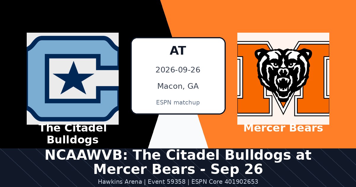 NCAAWVB: The Citadel Bulldogs at Mercer Bears - Sep 26 photo in Macon, GA