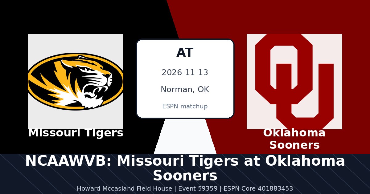 NCAAWVB: Missouri Tigers at Oklahoma Sooners photo in Norman, OK