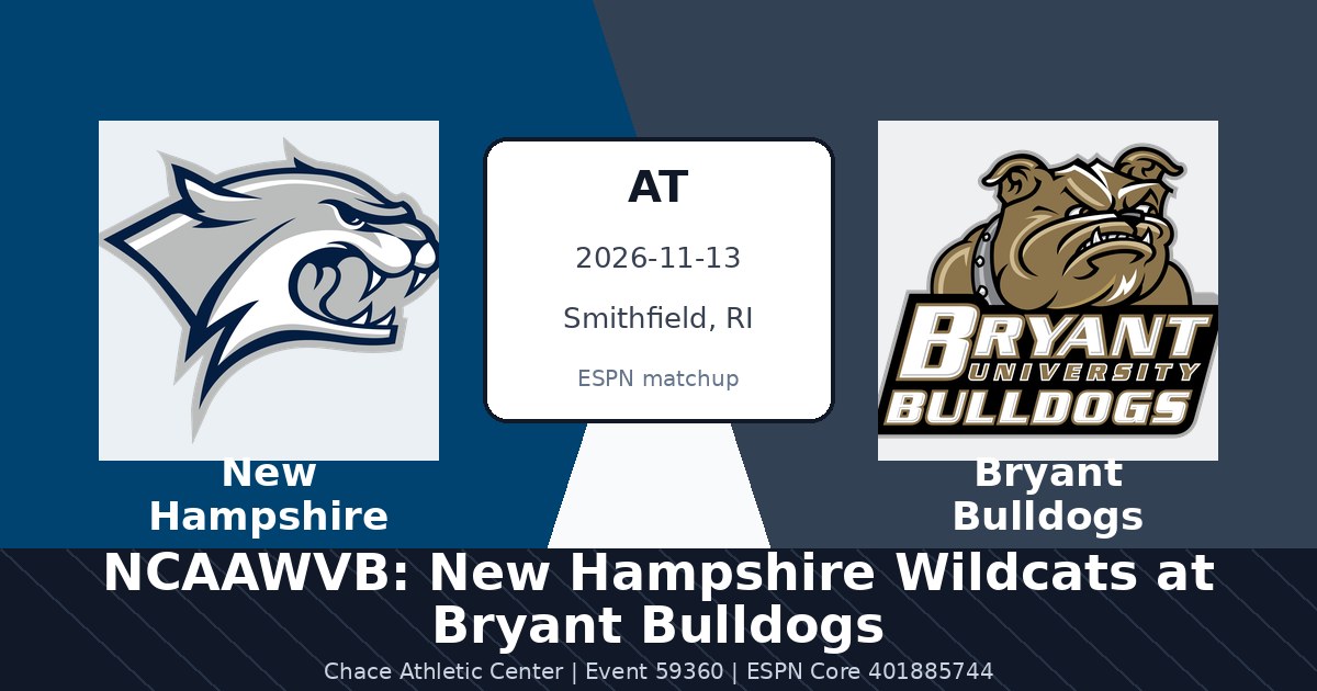 NCAAWVB: New Hampshire Wildcats at Bryant Bulldogs photo in Smithfield, RI