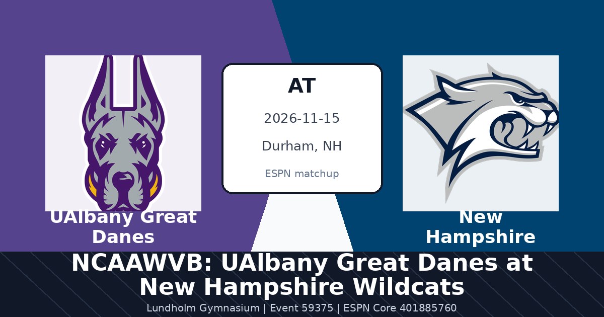 NCAAWVB: UAlbany Great Danes at New Hampshire Wildcats photo in Durham, NH