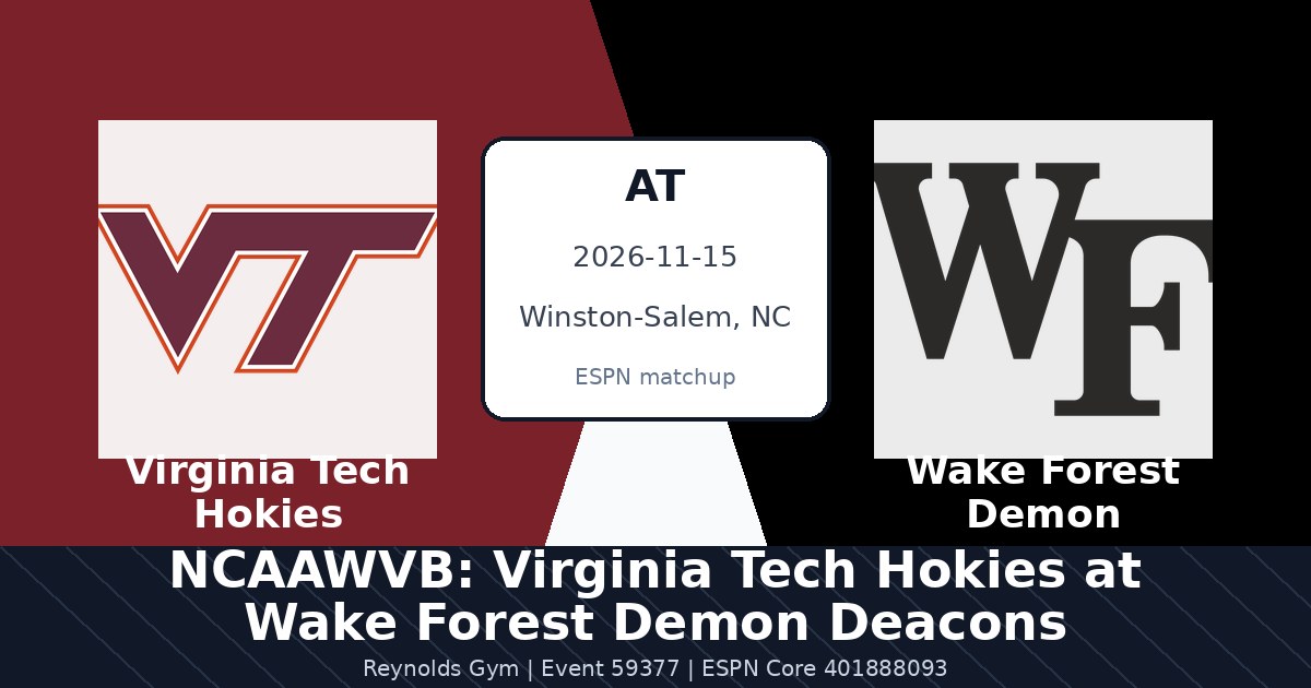 NCAAWVB: Virginia Tech Hokies at Wake Forest Demon Deacons photo in Winston-Salem, NC