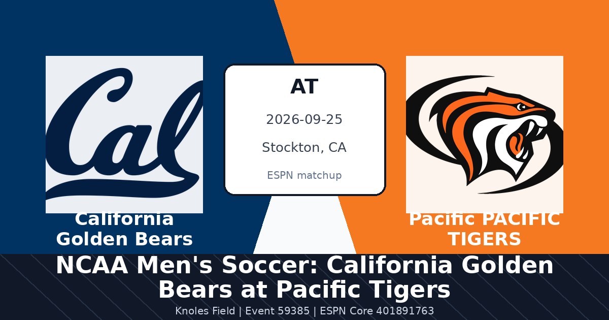 NCAA Men's Soccer: California Golden Bears at Pacific Tigers photo in Stockton, CA