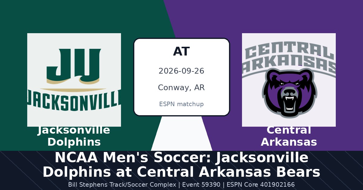NCAA Men's Soccer: Jacksonville Dolphins at Central Arkansas Bears photo in Conway, AR