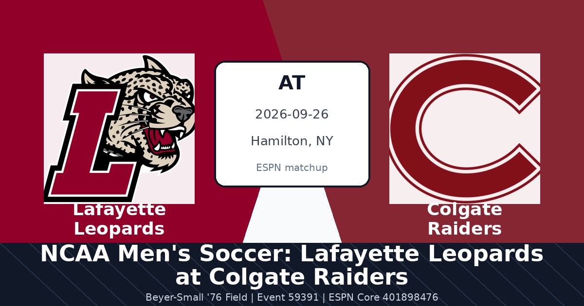 NCAA Men's Soccer: Lafayette Leopards at Colgate Raiders photo in Hamilton, NY