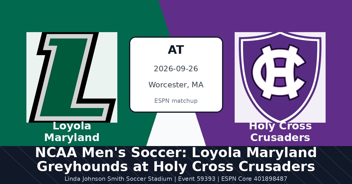 NCAA Men's Soccer: Loyola Maryland Greyhounds at Holy Cross Crusaders photo in Worcester, MA