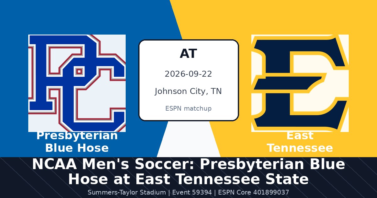 NCAA Men's Soccer: Presbyterian Blue Hose at East Tennessee State Buccaneers photo in Johnson City, TN