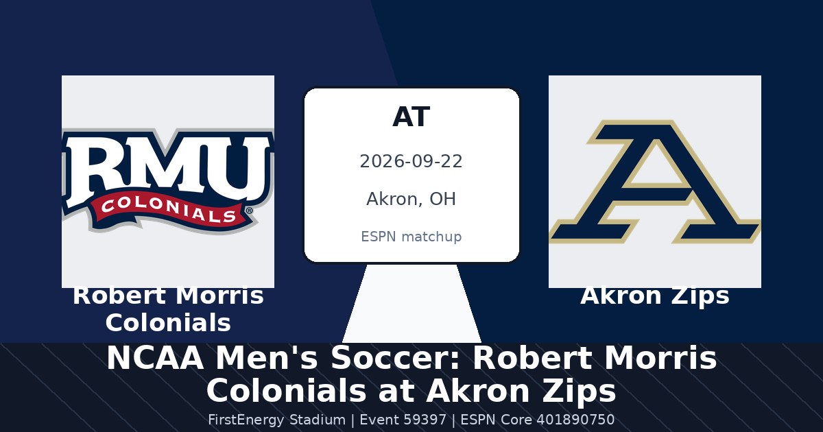 NCAA Men's Soccer: Robert Morris Colonials at Akron Zips photo in Akron, OH
