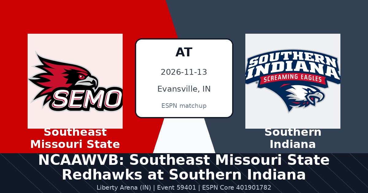 NCAAWVB: Southeast Missouri State Redhawks at Southern Indiana Screaming Eagles photo in Evansville, IN