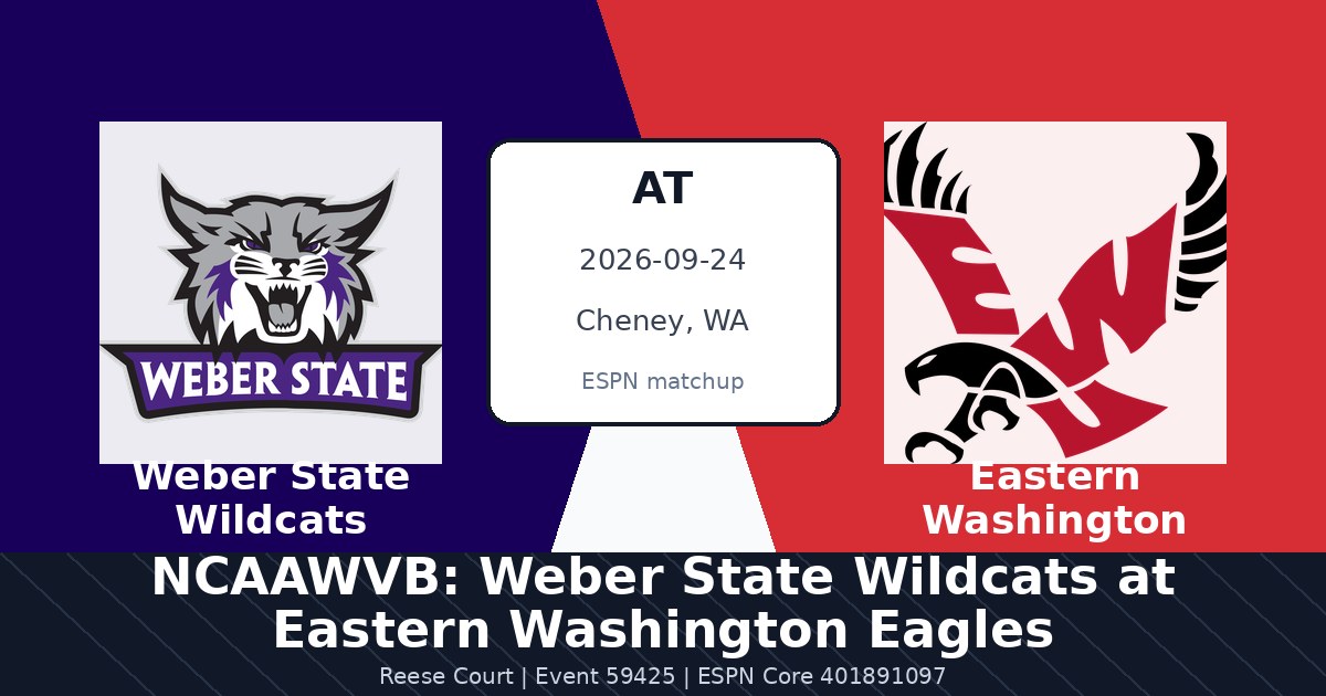 NCAAWVB: Weber State Wildcats at Eastern Washington Eagles photo in Cheney, WA