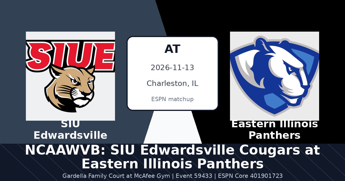 NCAAWVB: SIU Edwardsville Cougars at Eastern Illinois Panthers photo in Charleston, IL