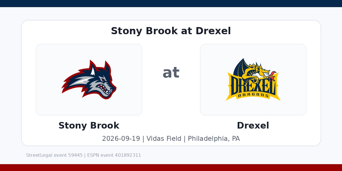 NCAA Men's Soccer: Stony Brook Seawolves at Drexel Dragons in Philadelphia, PA