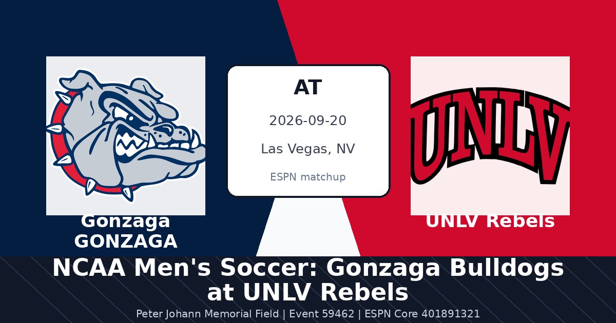 NCAA Men's Soccer: Gonzaga Bulldogs at UNLV Rebels in Las Vegas, NV