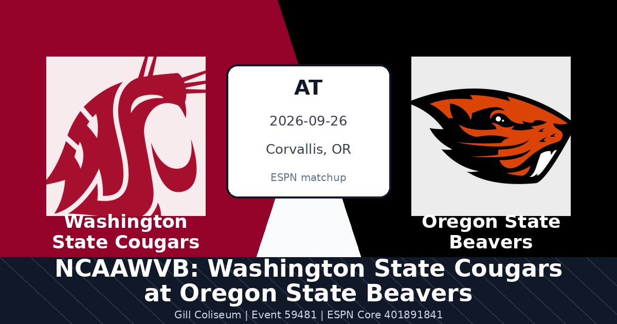 NCAAWVB: Washington State Cougars at Oregon State Beavers photo in Corvallis, OR