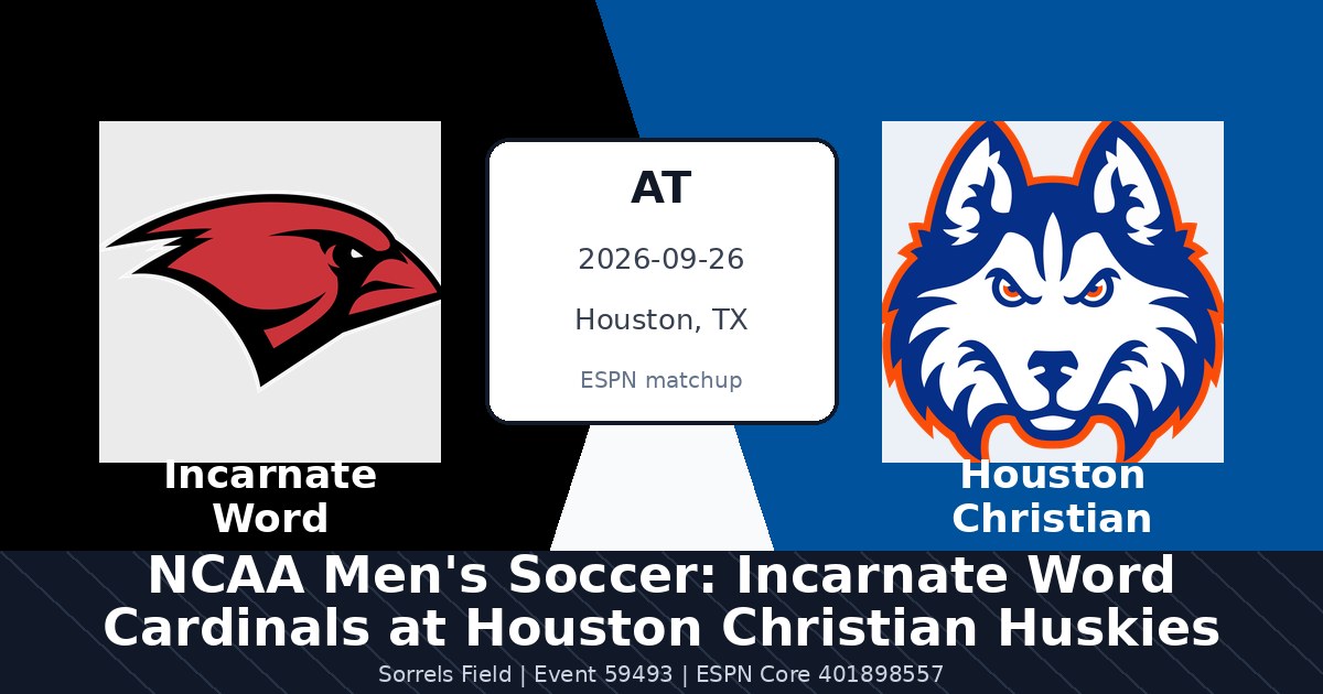 NCAA Men's Soccer: Incarnate Word Cardinals at Houston Christian Huskies photo in Houston, TX