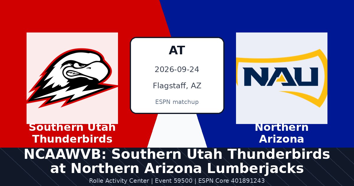 NCAAWVB: Southern Utah Thunderbirds at Northern Arizona Lumberjacks in Flagstaff, AZ