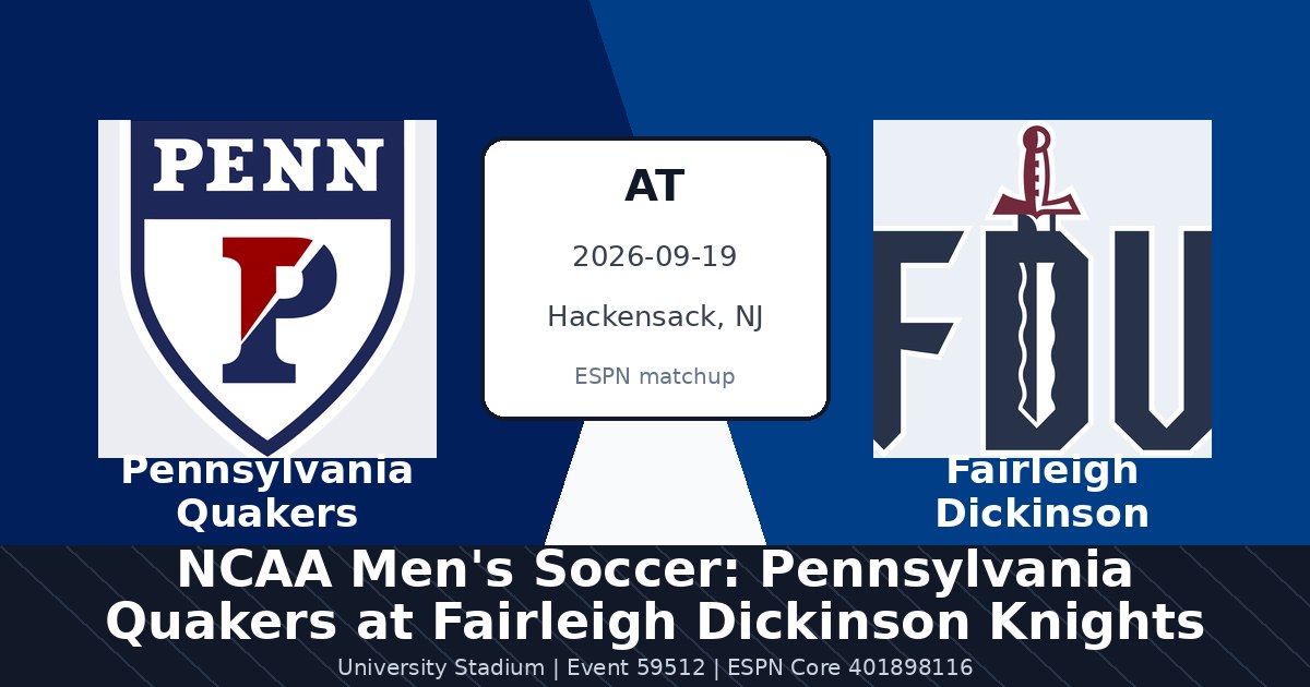 NCAA Men's Soccer: Pennsylvania Quakers at Fairleigh Dickinson Knights photo in Hackensack, NJ