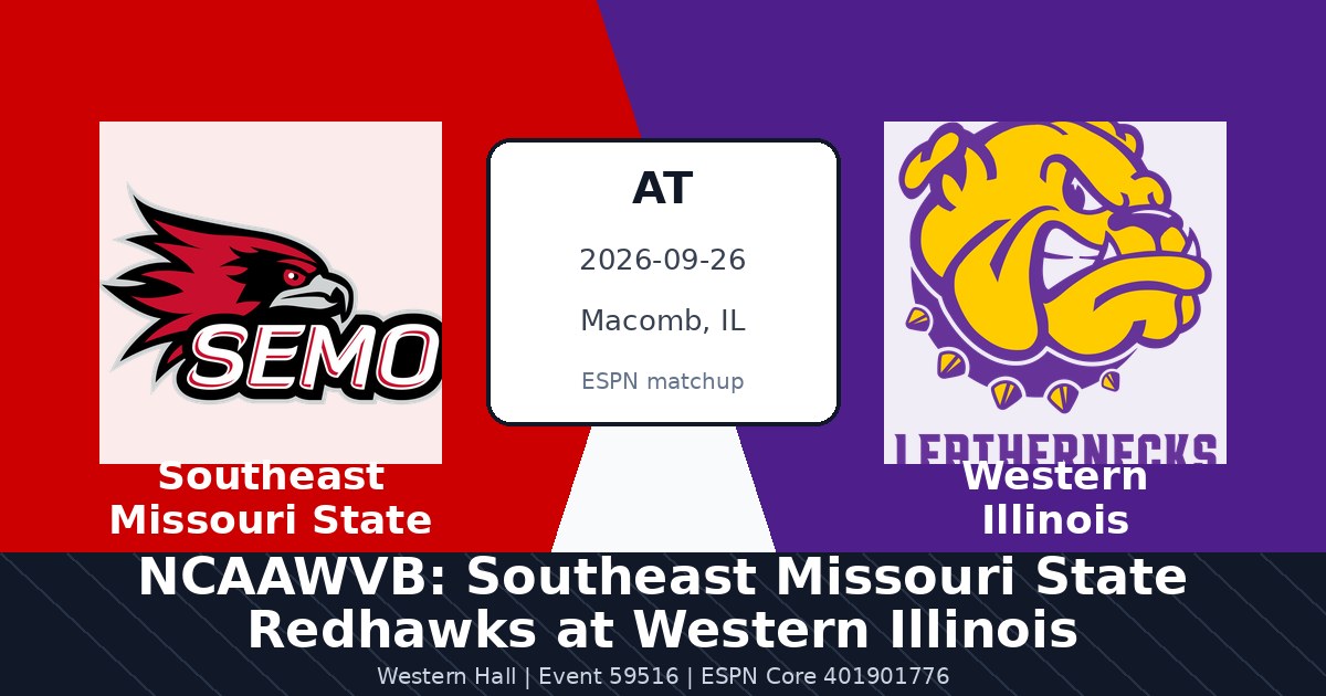 NCAAWVB: Southeast Missouri State Redhawks at Western Illinois Leathernecks - Sep 26 photo in Macomb, IL