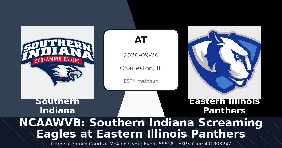 NCAAWVB: Southern Indiana Screaming Eagles at Eastern Illinois Panthers photo in Charleston, IL
