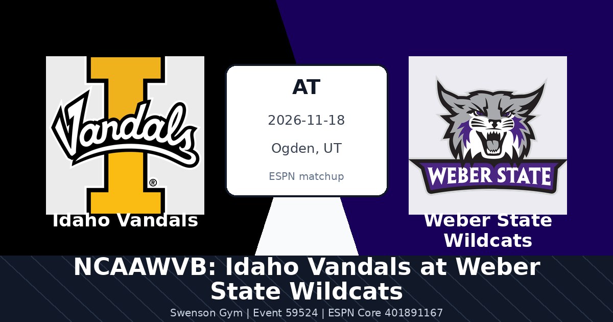 NCAAWVB: Idaho Vandals at Weber State Wildcats photo in Ogden, UT