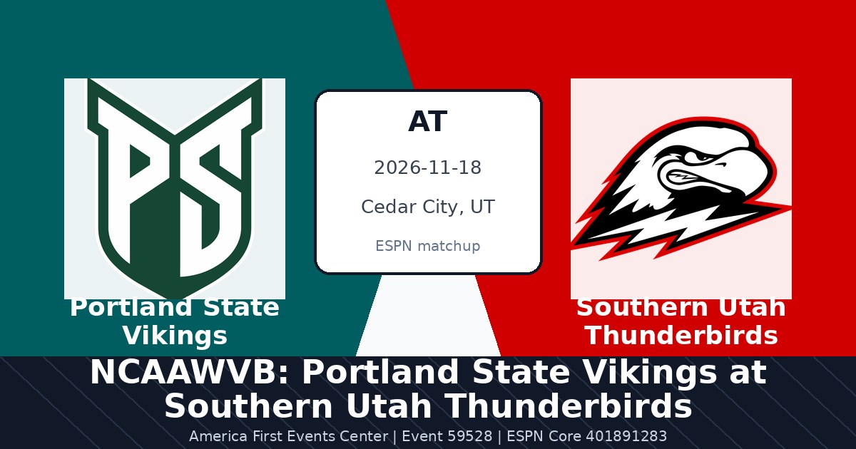 NCAAWVB: Portland State Vikings at Southern Utah Thunderbirds photo in Cedar City, UT